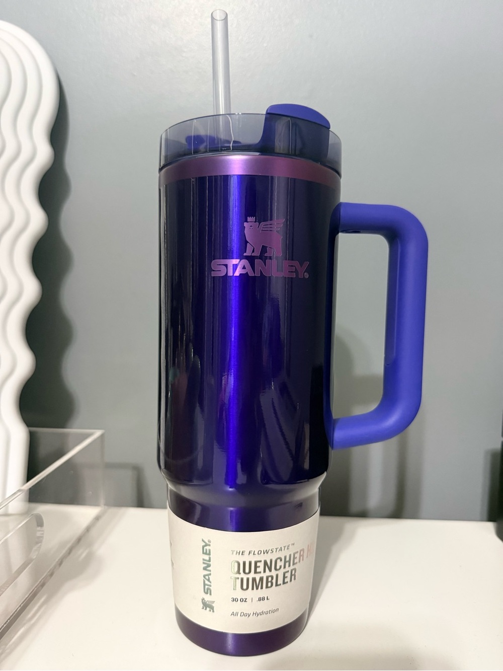 Stanley 30 oz Purple Metallic Tumbler with Blue Handle - Star Shine